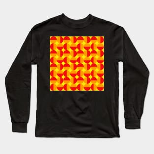 red orange and yellow abstract pattern Long Sleeve T-Shirt